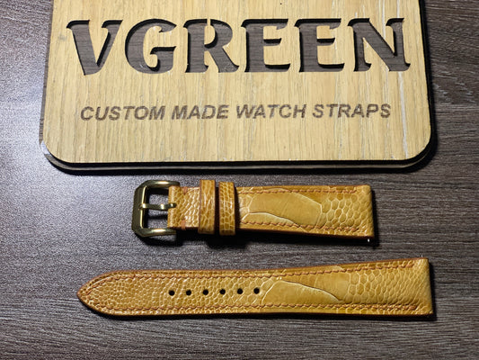 Light brown ostrich leg watch strap for Vacheron Royal Eagle 42008