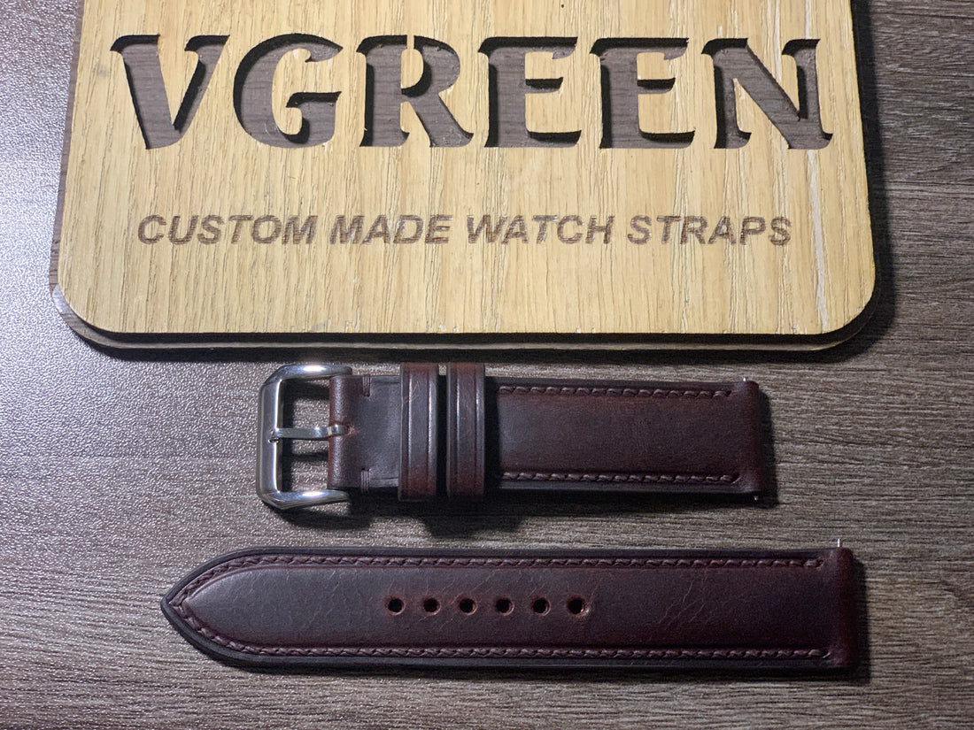 Dark brown Badalassi Wax watch strap for Seiko SSK039, 20mm lug