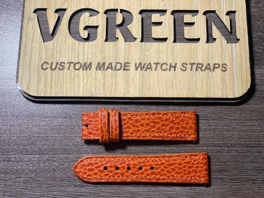 Orange Dollaro watch strap for Asterisk Charley Harper, very short 70/80mm
