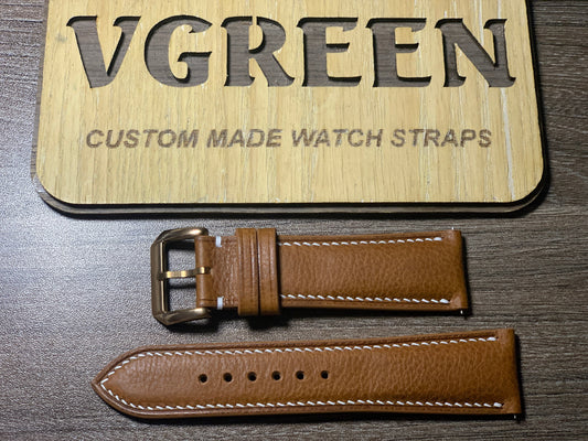 Brown Minerva Box leather watch strap for Casio Pro Trek White Mountaineering, 23mm lug width