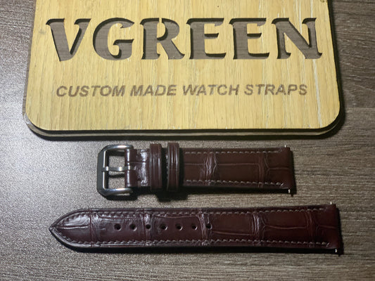 Brown crocodile watch strap for Bremont Supermarine dive watch