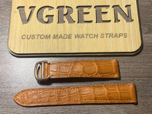 Light brown crocodile watch strap for Rolex Yacht-Master, full strap