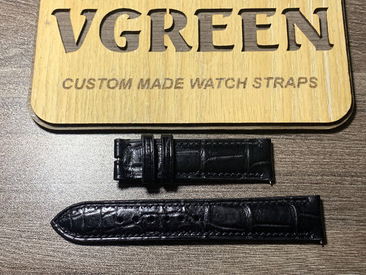 Black crocodile watch strap for Rado Golden Horse, made to order