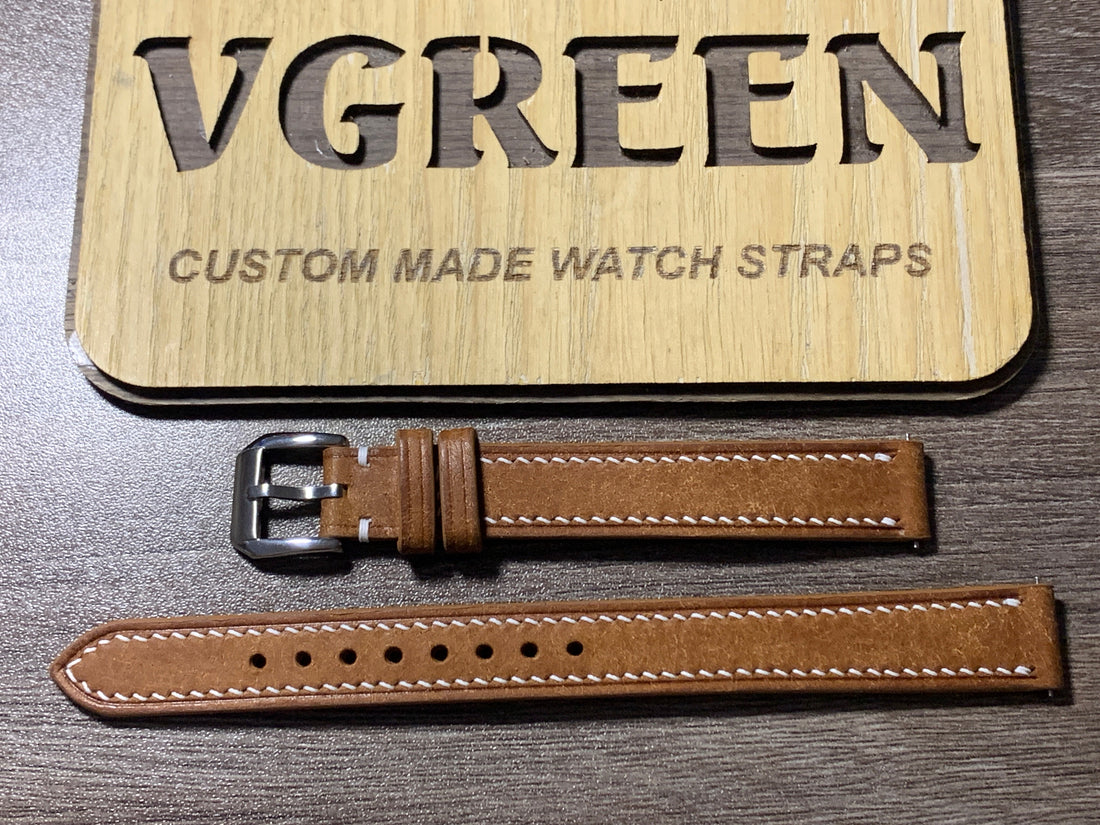 Whisky Maya leather extra-long watch strap for Tissot Carson Premium Lady Automatic