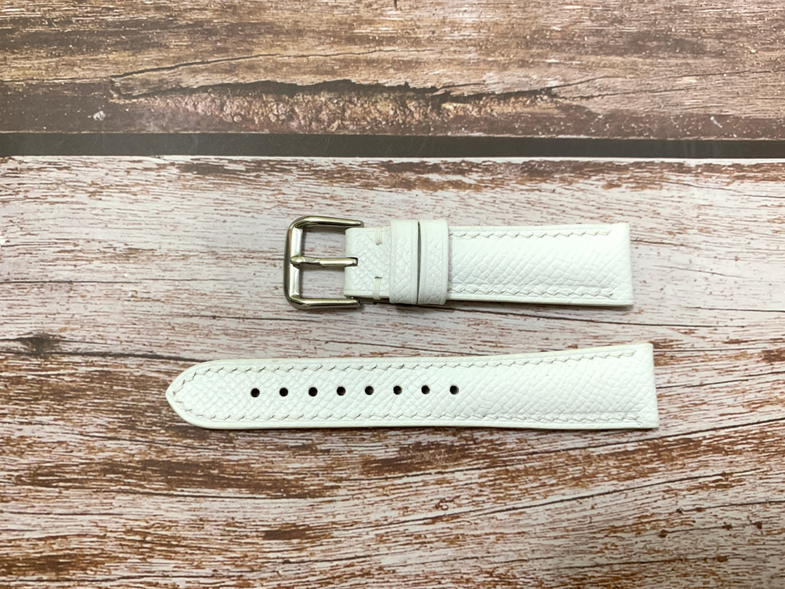 Epsom Leather Custom Strap - White