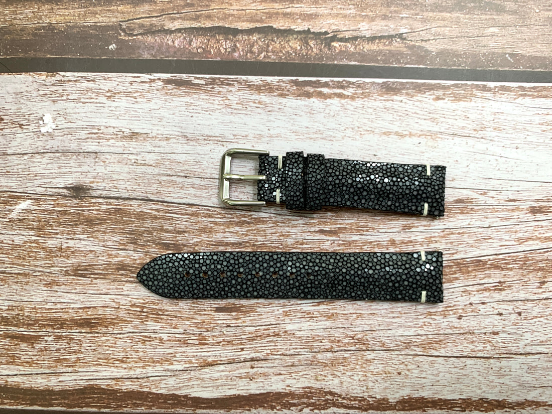 Full Grain Stingray Leather Custom Strap For Junghans Max Bill Watch