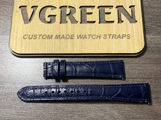 Dark blue crocodile watch strap for Girard-Perregaux Richeville