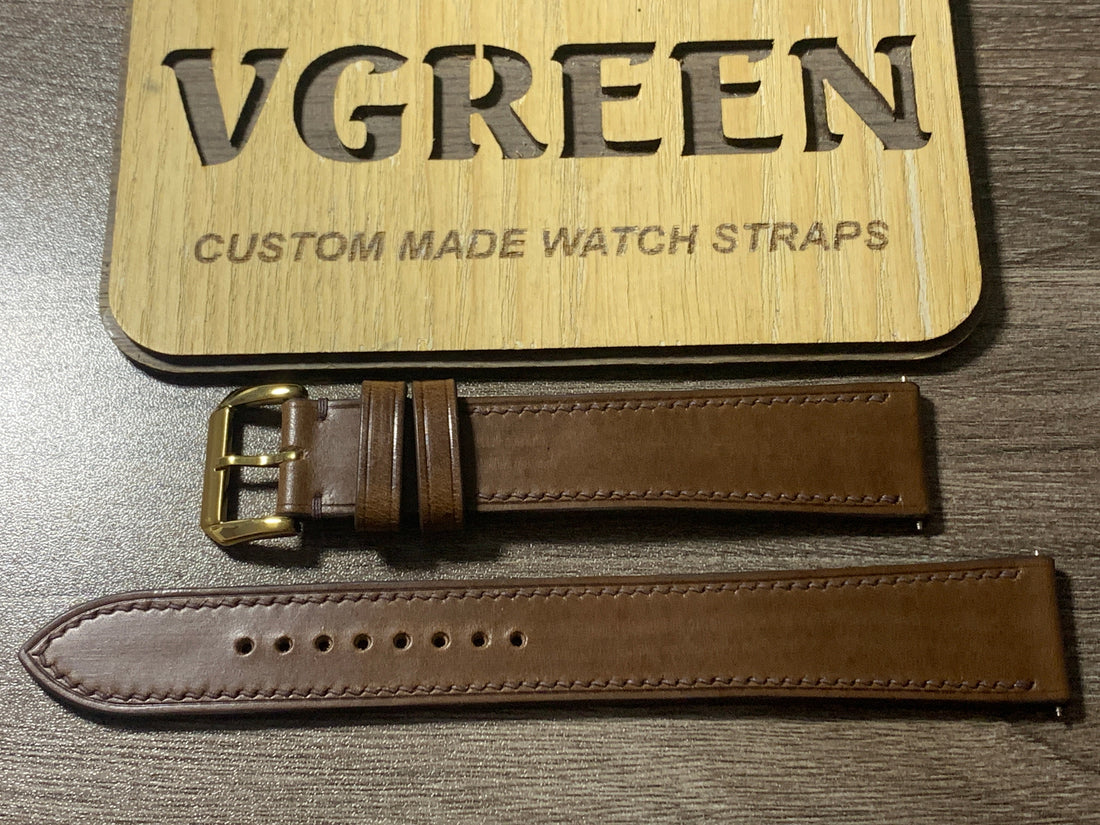 Extra-long dark brown Buttero watch strap for Nixon Sentry Chrono, 115/170mm