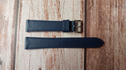 Navy Epsom Leather Strap For Patek Philippe Calatrava Pilot Travel Time 7234G-001 Watch