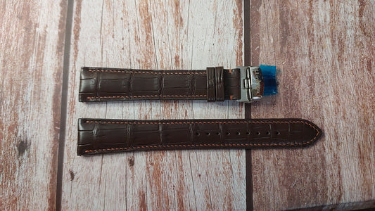 Brown Full Grain Crocodile Leather Strap For  Citizen Corso SKU BU2070-12L Watch