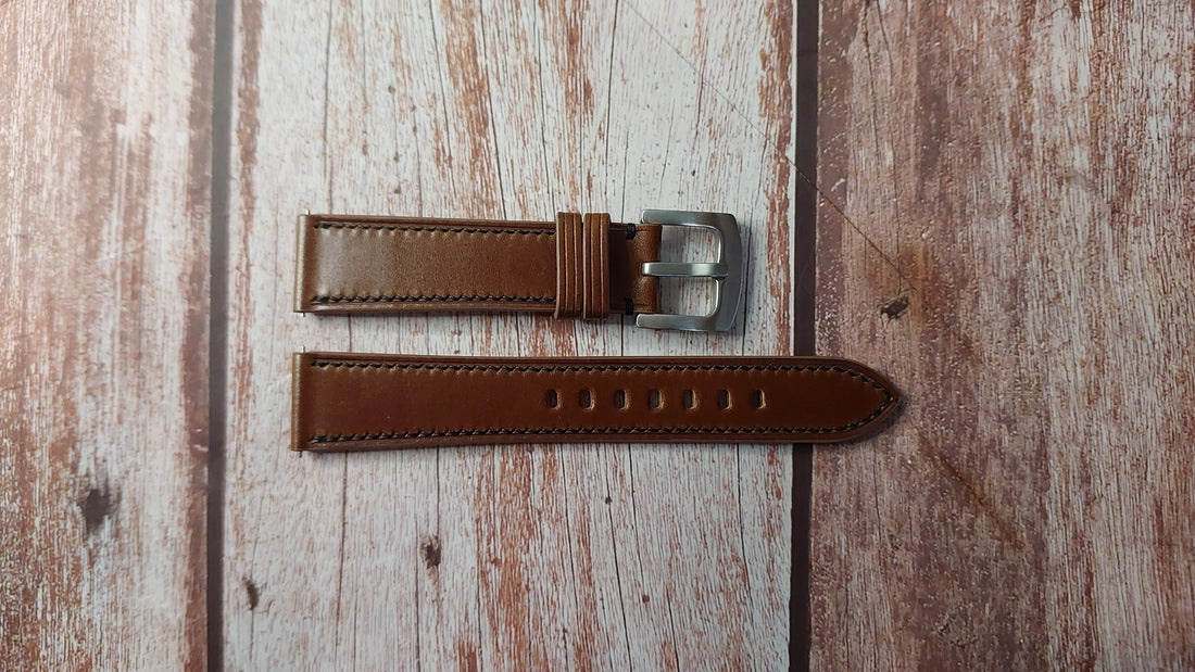 Cognac Shell Cordovan Leather Strap For Lorier Astra Watch