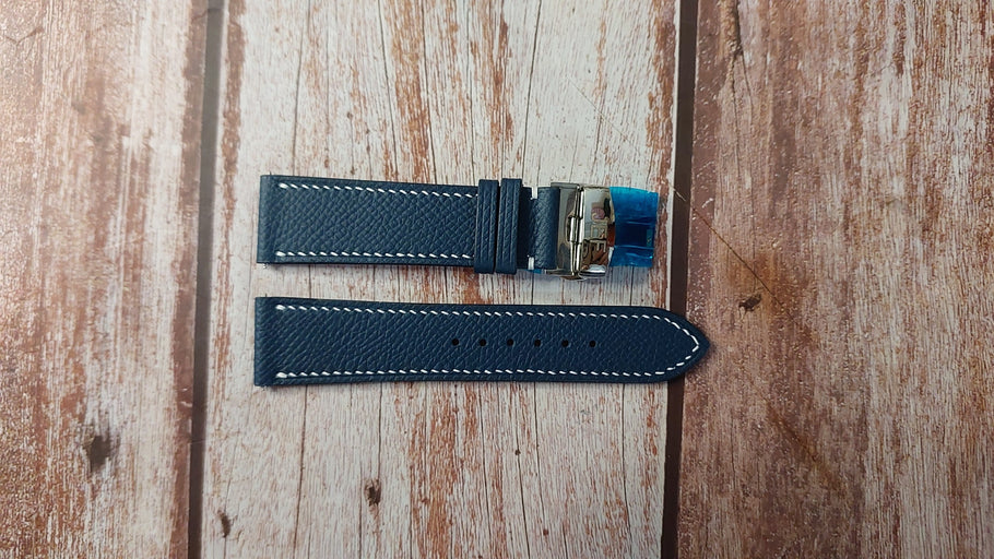 Navy Epsom Custom Leather Strap For Tissot Navigator Seastar T-12 Watch