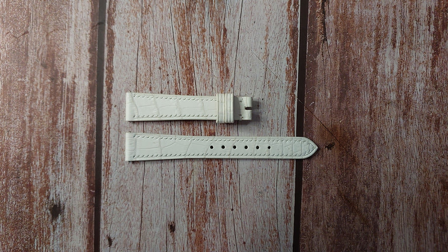 Sand White Full Grain Crocodile Custom Leather Strap For Chopard Imperiale Watch