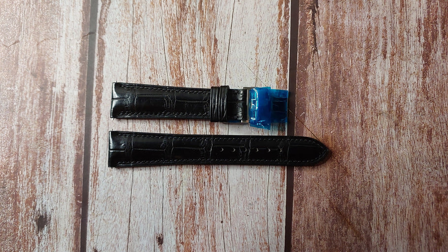 Black Full Grain Crocodile Custom Leather Strap