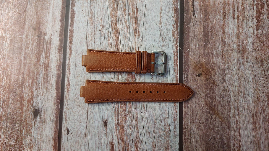 Brown Minerva Box Leather Custom Notched Strap
