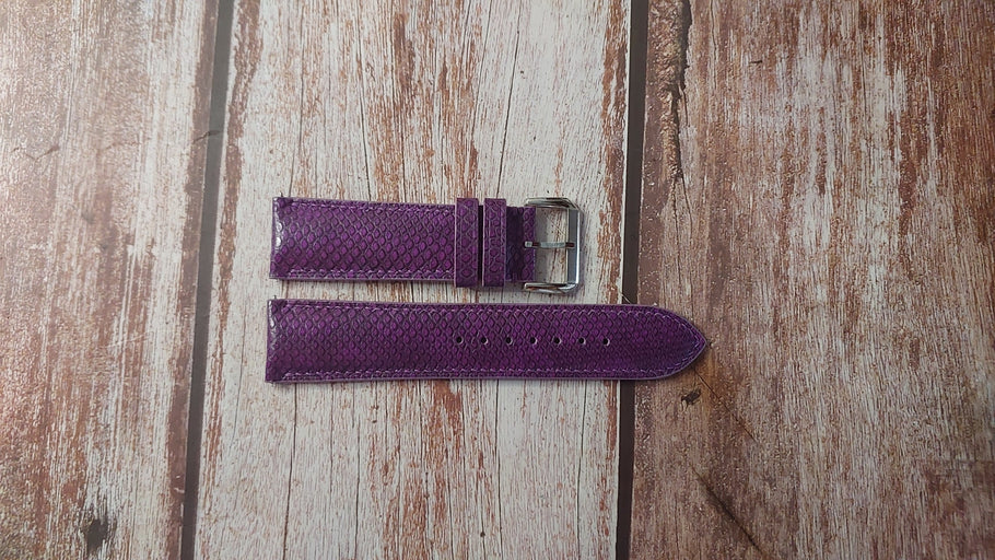 Purple Karung Snake Skin Leather Strap