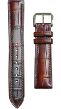 Load image into Gallery viewer, Crocodile Leather Watch Strap – Oxblood Brown
