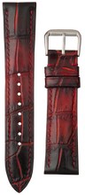 Load image into Gallery viewer, Crocodile Leather Watch Strap - Burnt Red Bordeaux
