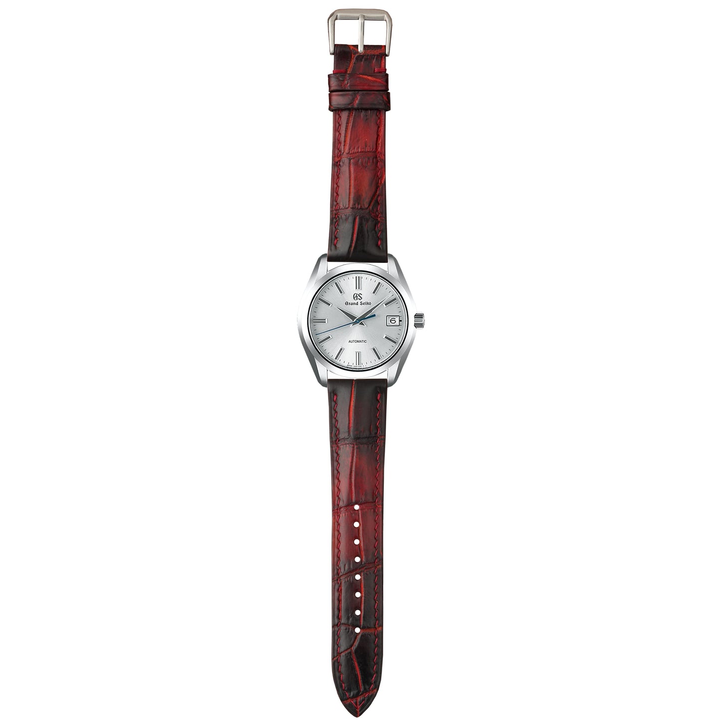 Crocodile Leather Watch Strap - Burnt Red Bordeaux