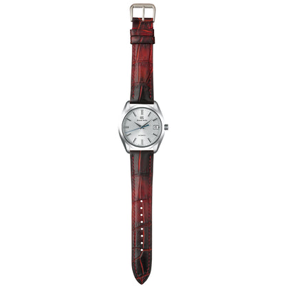 Crocodile Leather Watch Strap - Burnt Red Bordeaux