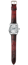 Load image into Gallery viewer, Crocodile Leather Watch Strap - Burnt Red Bordeaux
