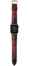 Load image into Gallery viewer, Crocodile Leather Watch Strap - Burnt Red Bordeaux
