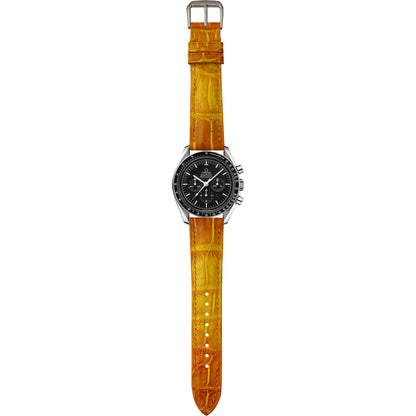 Crocodile Leather Watch Strap - Amber Flame