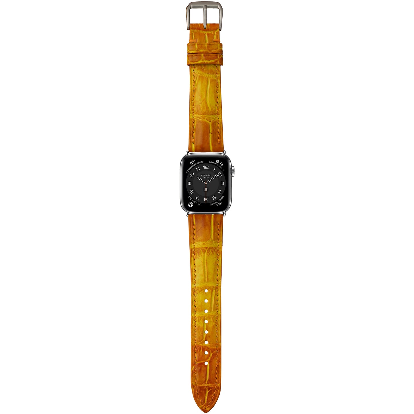 Crocodile Leather Watch Strap - Amber Flame