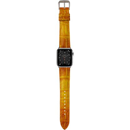 Crocodile Leather Watch Strap - Amber Flame