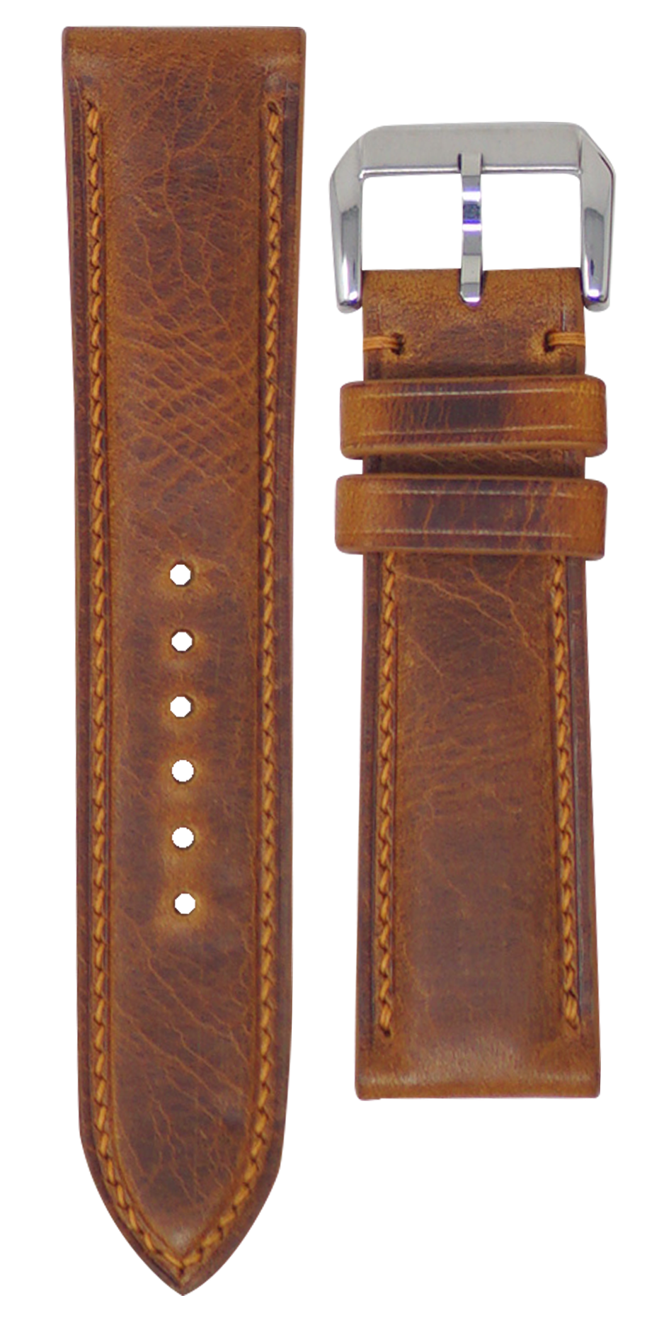 22mm Watch Strap - Cognac Badalassi Wax Leather