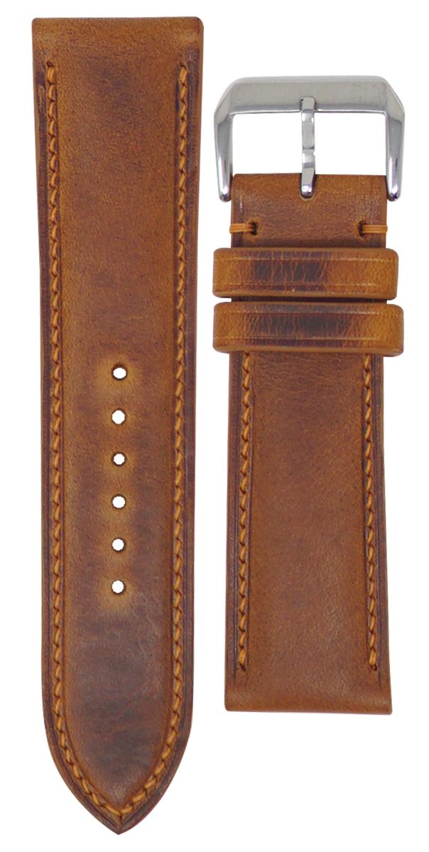 24mm Watch Strap - Cognac Badalassi Wax Leather – VGreen