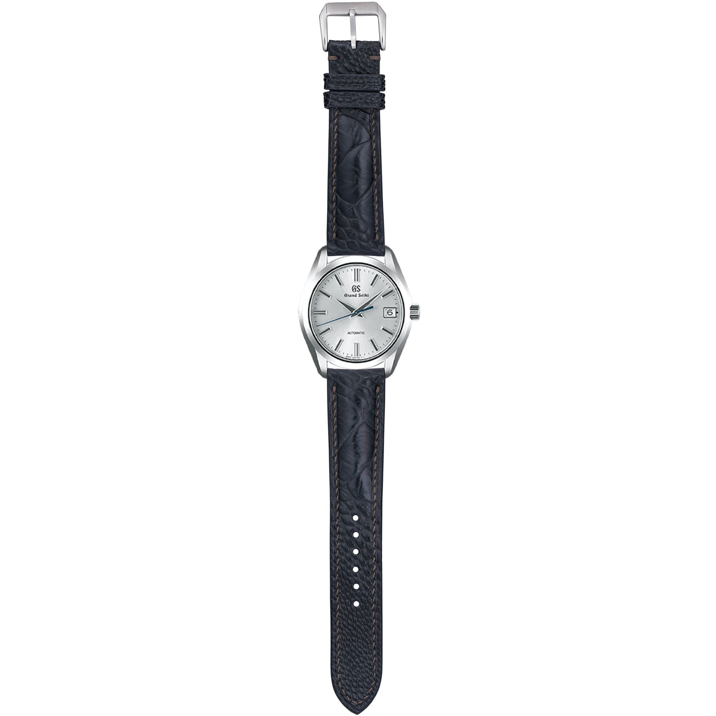 Ostrich Leg Leather Watch Strap - Dark Gray