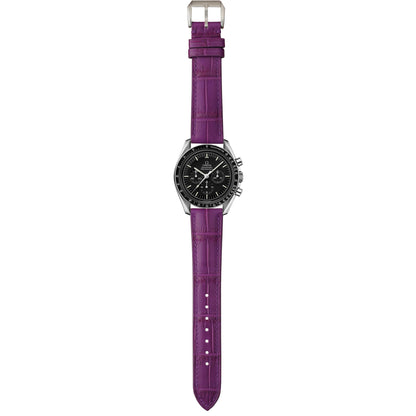 Crocodile Leather Watch Strap - Purple