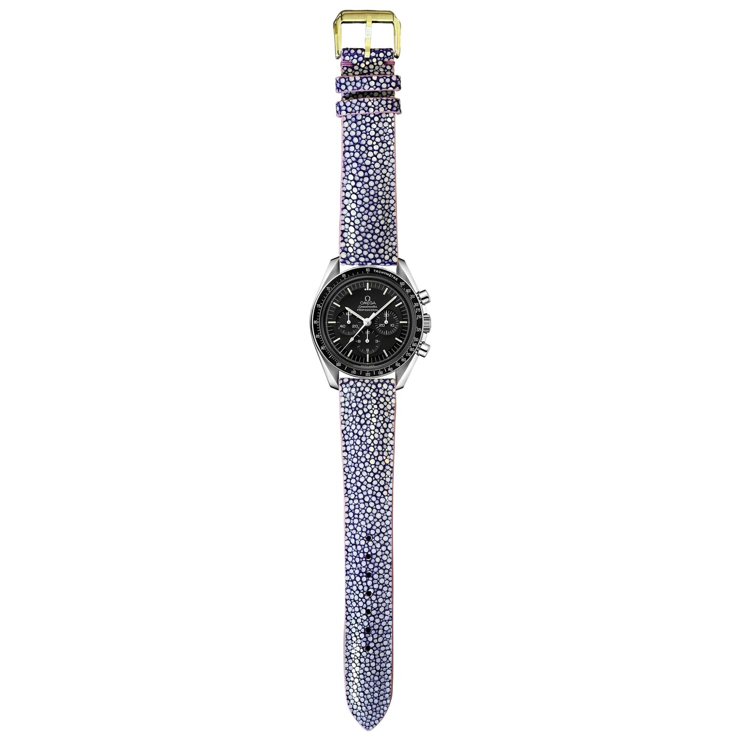 Stingray Leather Watch Strap - Purple