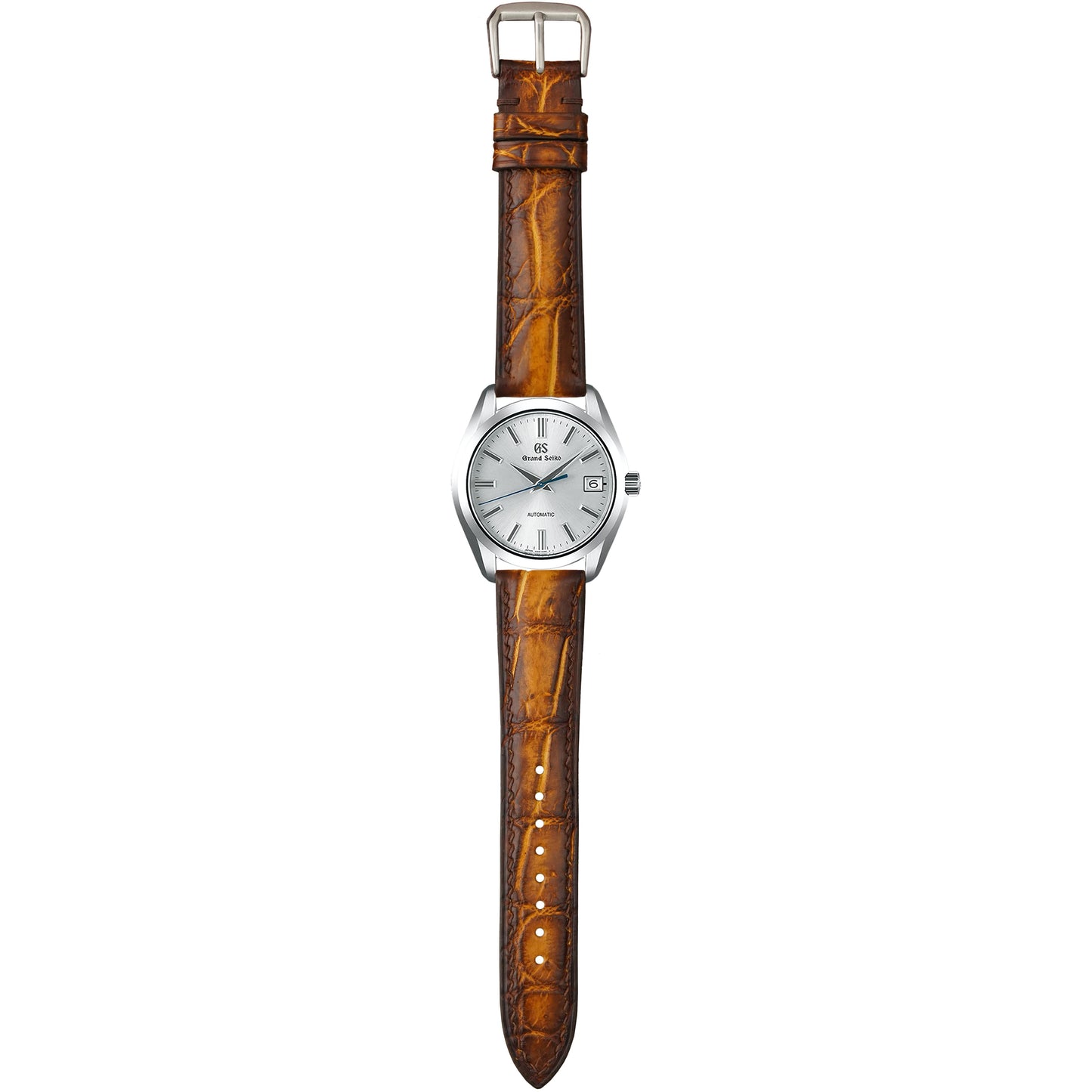 Crocodile Leather Watch Strap - Burnt Chestnut