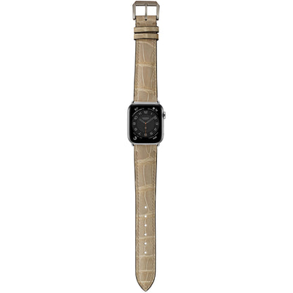 Crocodile Leather Watch Strap - Gray