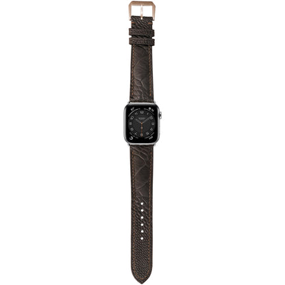 Ostrich Leg Leather Watch Strap - Dark Gray