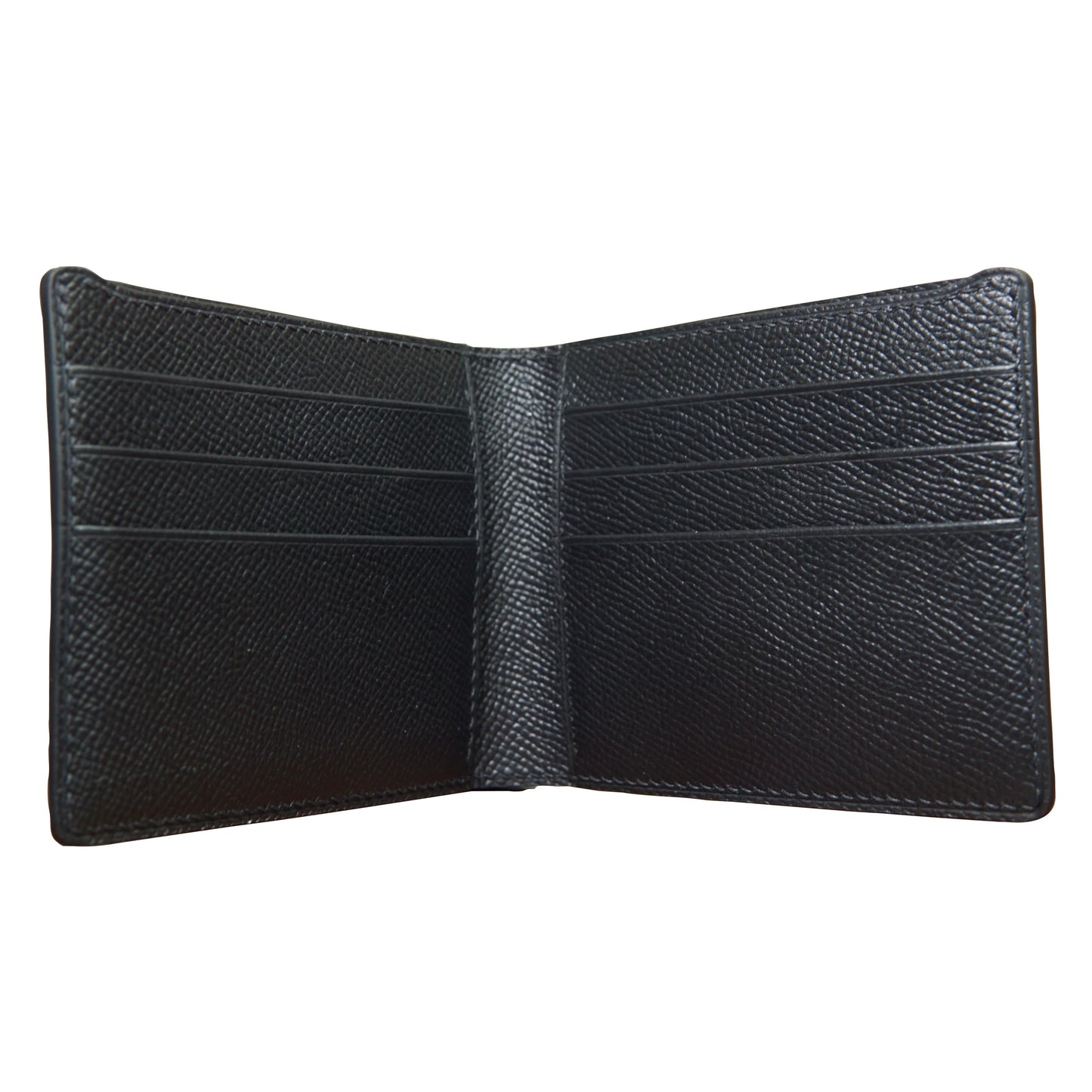 Horizontal Bifold Leather Wallet - Black Crocodile