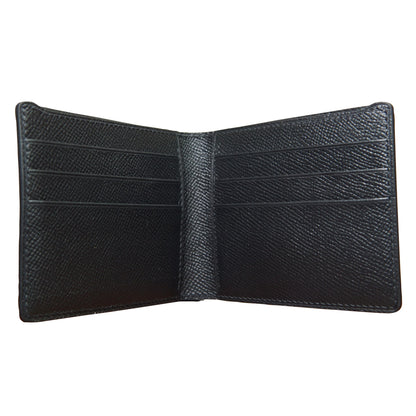 Horizontal Bifold Leather Wallet - Black Crocodile