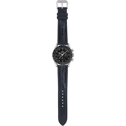 Ostrich Leg Leather Watch Strap - Dark Gray
