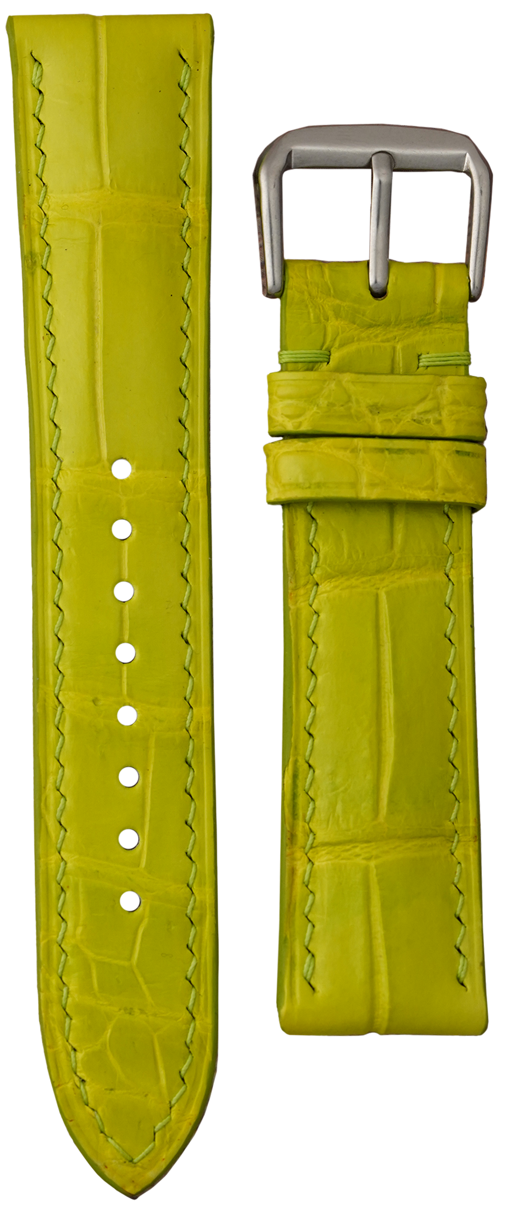 Crocodile Leather Watch Strap – Lime Green