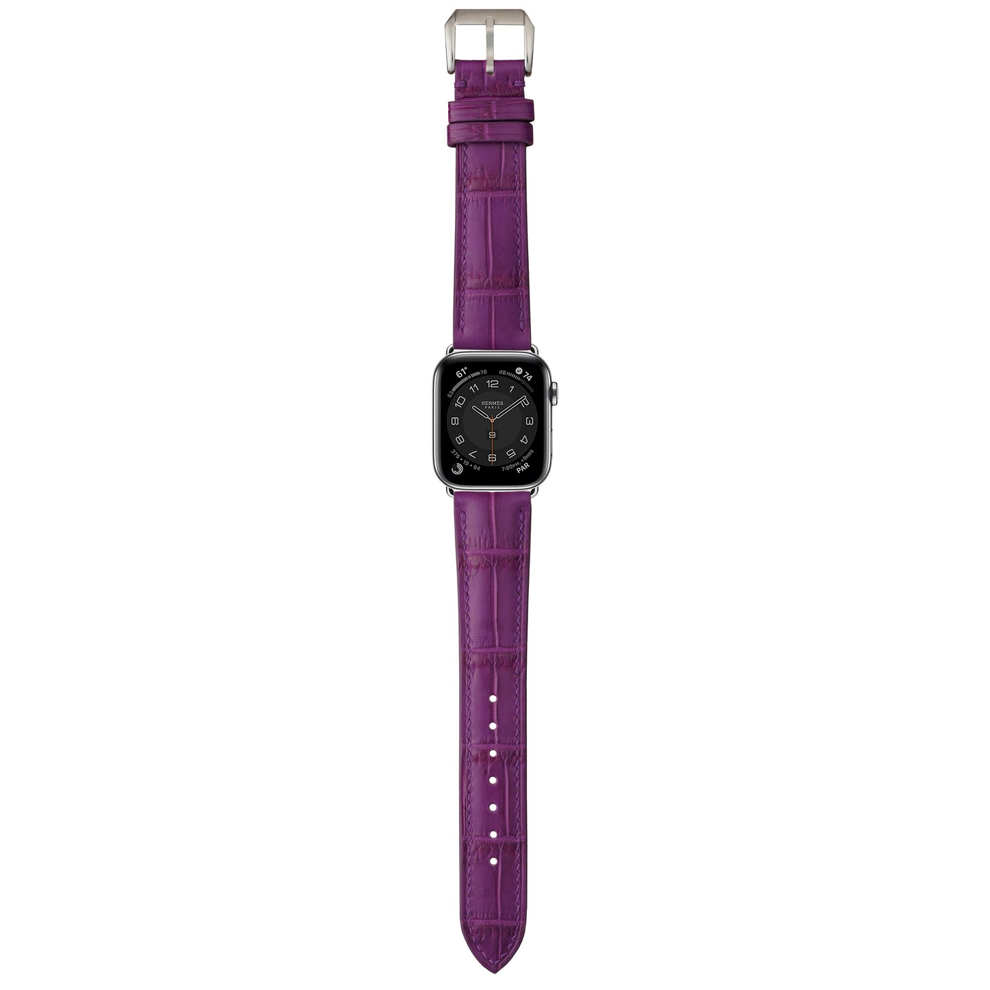 Crocodile Leather Watch Strap - Purple
