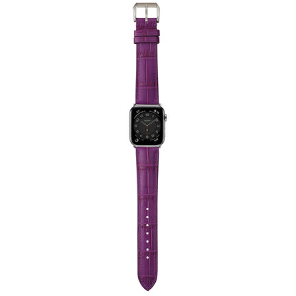 Crocodile Leather Watch Strap - Purple