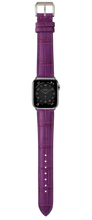 Load image into Gallery viewer, Crocodile Leather Watch Strap - Purple

