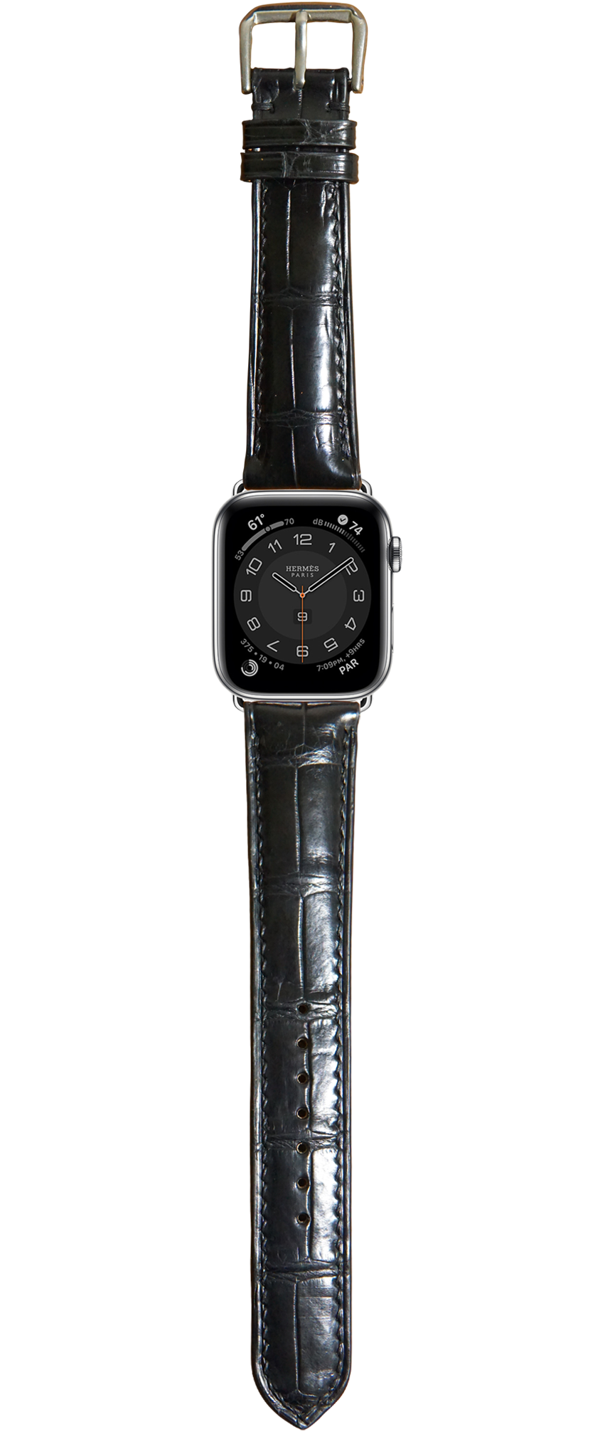 Crocodile Leather Apple Watch Strap - Black