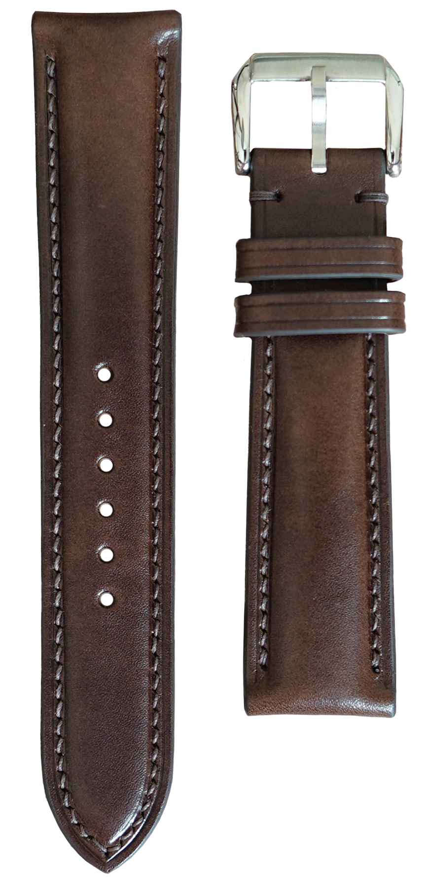 Buttero Leather Watch Strap - Dark Brown