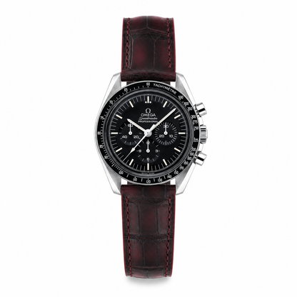 Crocodile Leather Watch Strap – Black Cherry