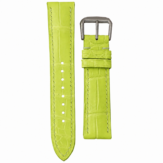 Crocodile Leather Watch Strap – Lime Green