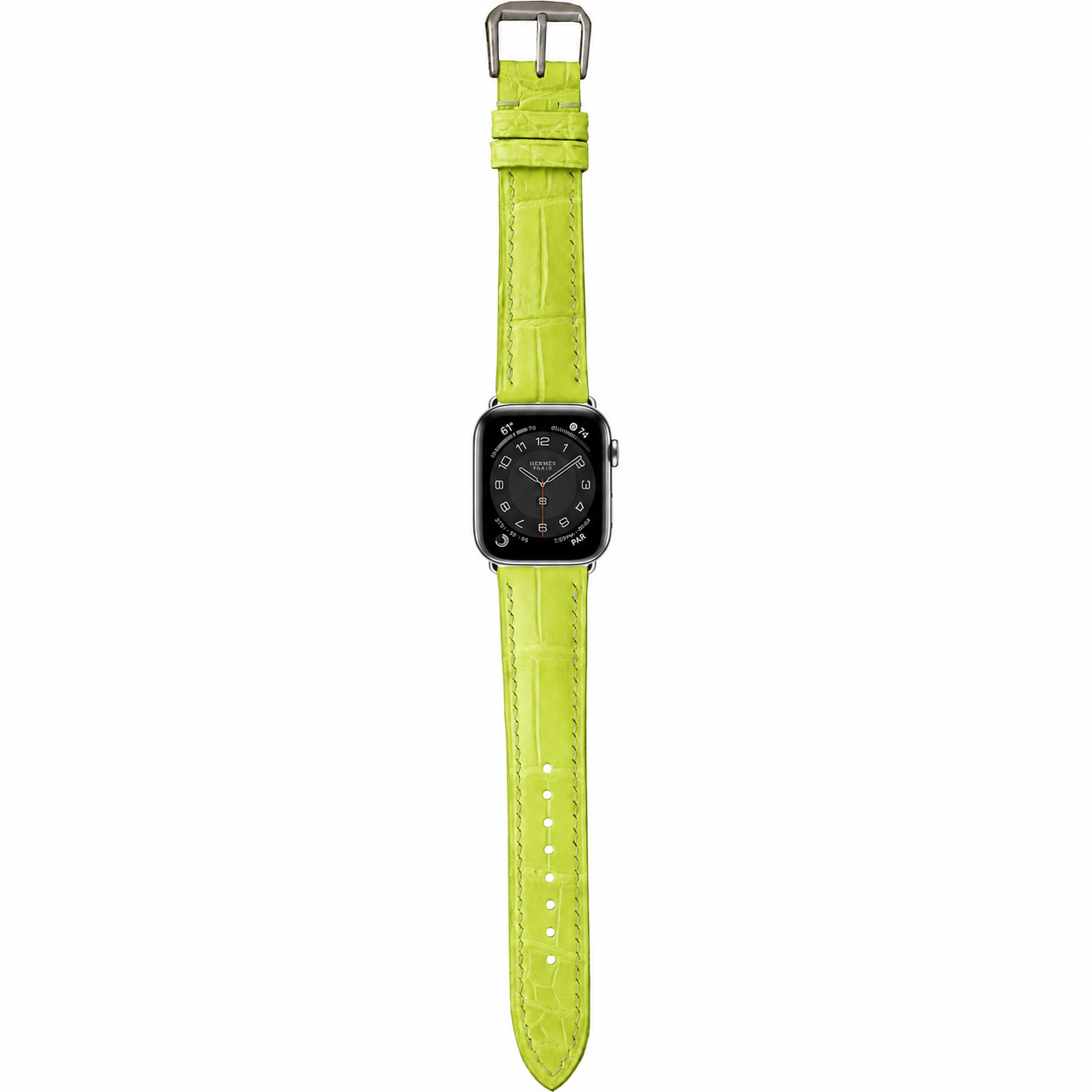 Crocodile Leather Watch Strap – Lime Green