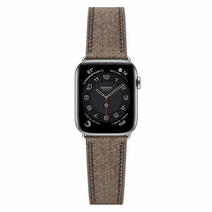 Babele Linen Leather Watch Strap - Taupe Brown